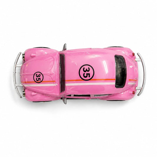 1:16 Scale Pink RC Model Car β Remote Control Classic Beetle Style Car with Lights & Music for Kids