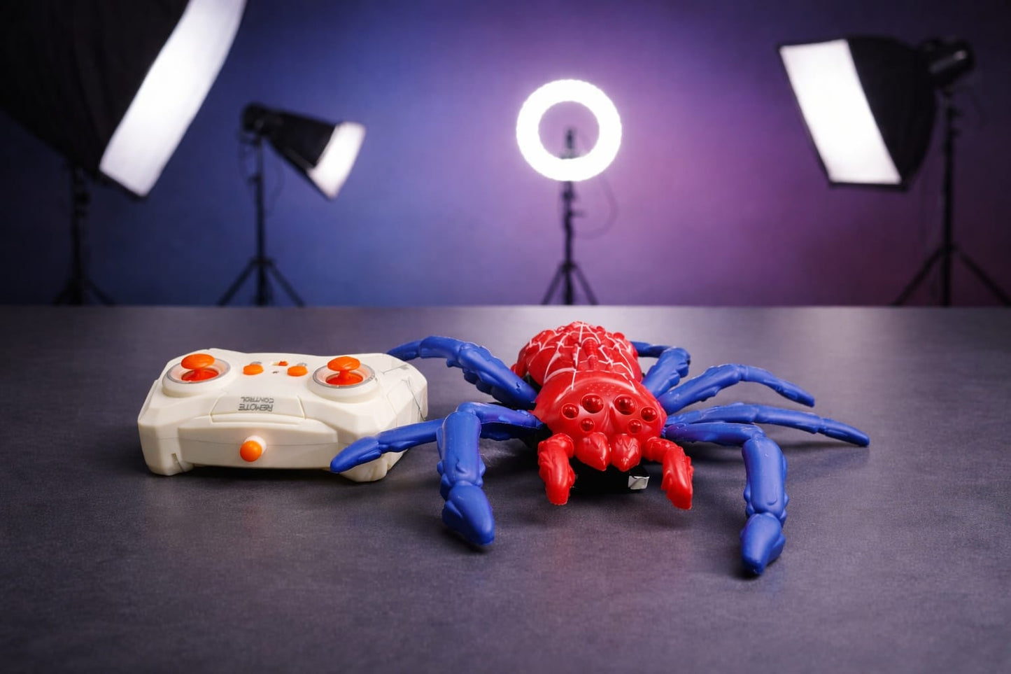 Remote Control Wall Climbing Spider Toy with LED Lights | 360° Rotating Spider Toy