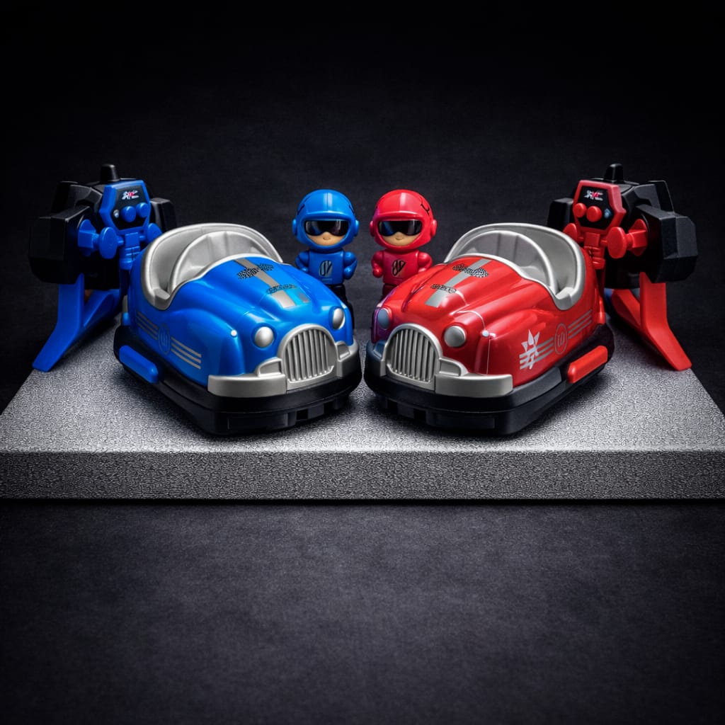 2.4GHz Remote Control Bumper Car Battle Set with Lights | 2 Player RC Bumping Cars Toy for Kids