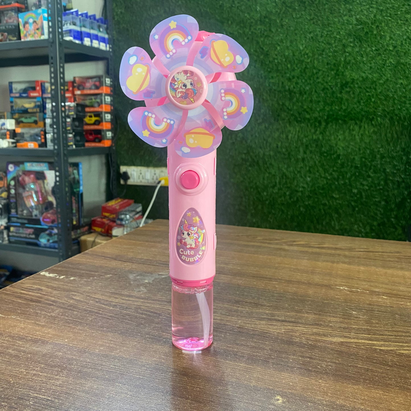 Windmill Bubble Stick Toy | Electric Bubble Maker with Colorful Lights | Kids Bubble Blower