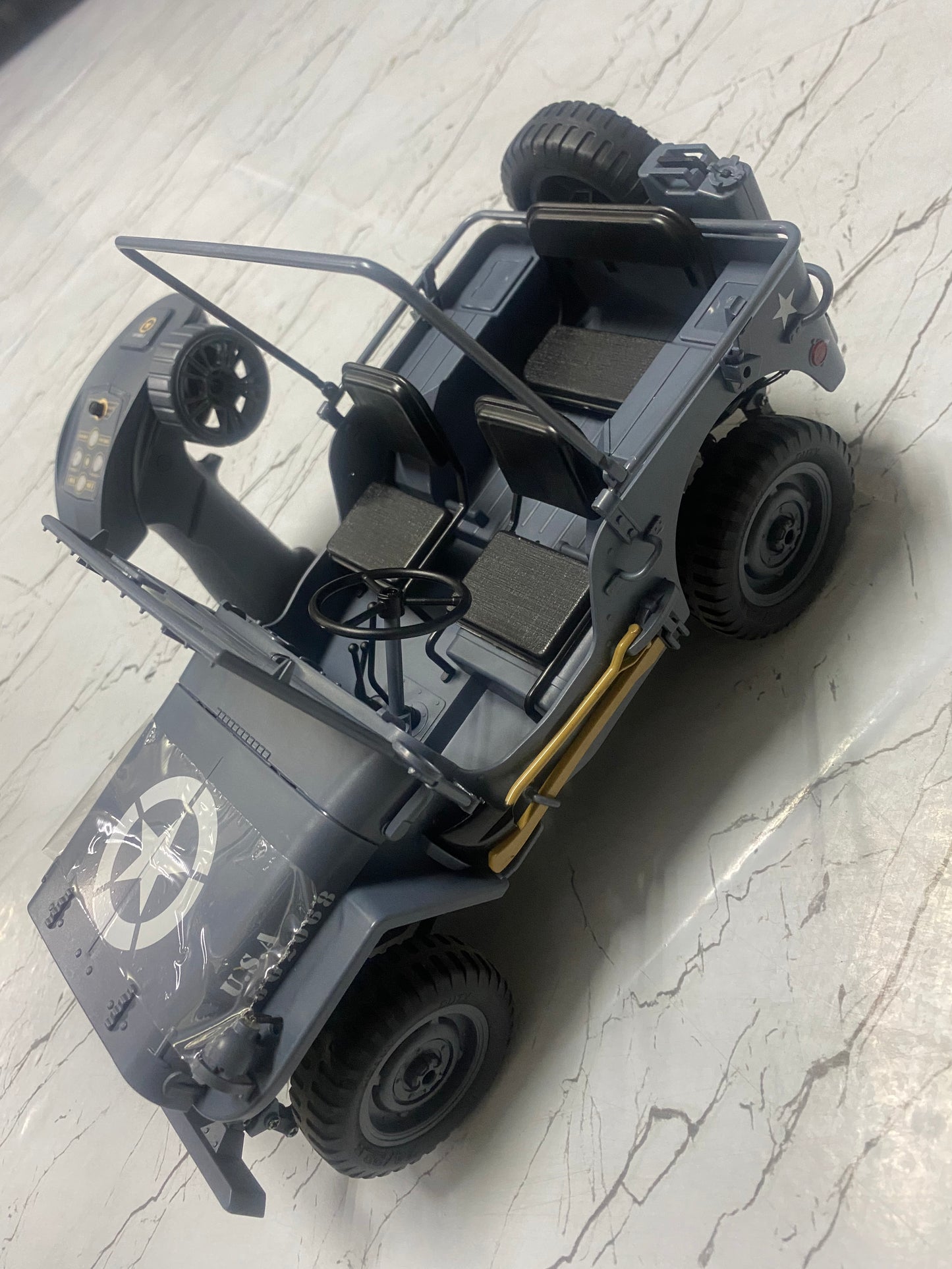 1:10 Scale RC Military Jeep | 2.4GHz Remote Control Army Car with LED Lights | Off-Road RC Toy