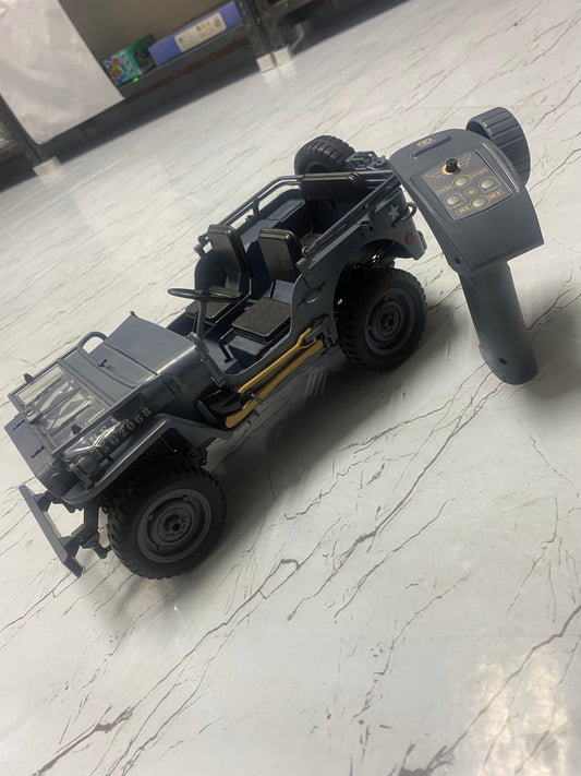 1:10 Scale RC Military Jeep | 2.4GHz Remote Control Army Car with LED Lights | Off-Road RC Toy