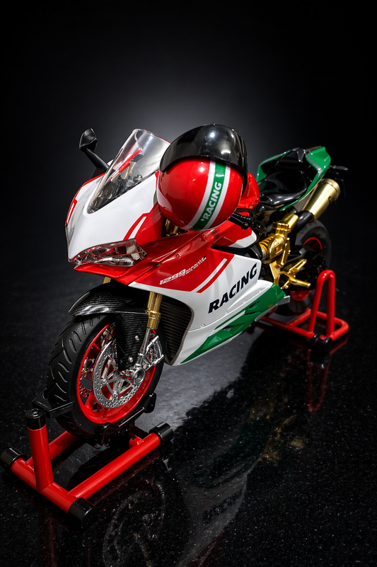 Electric Toy Racing Bike with Sound, Light & Spray Effect | Collectible Motorcycle Toy with Rotating Wheels & One-Click Start