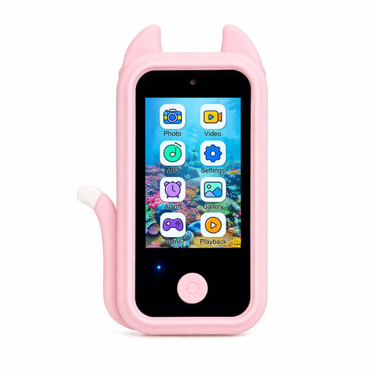Kids Digital Camera Toy 2000W Pixels with Video Recording | Cute Cat Design Camera | Rechargeable Mini Camera with Games & Music( C Type Charging)