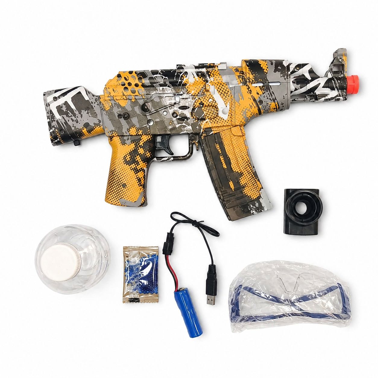 Electric Gel Blaster Gun with Water Bomb Bullets – Automatic Shooting Toy Gun with Hopper Bottle