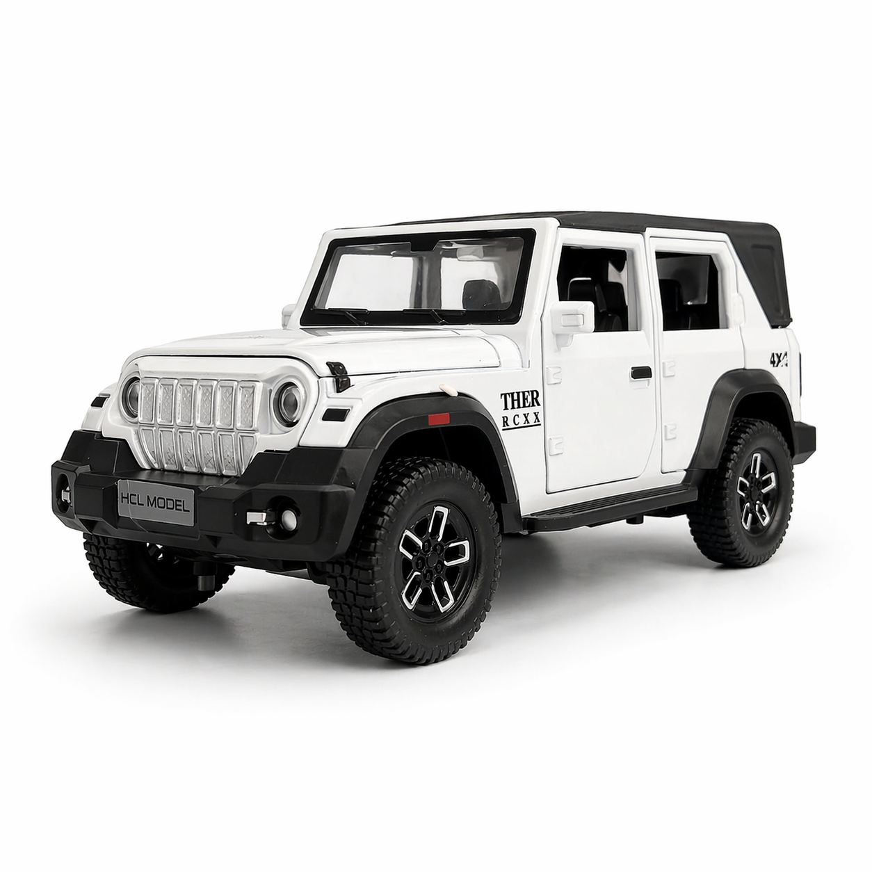 Thar Roxx RC Jeep Die Cast Car in 1:22 Scale – 2.4GHz Remote Control SUV with Lights, Open Doors & Smoke Effect