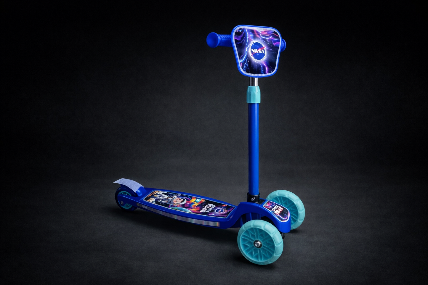 NASA Space Rider Kids Scooter with LED Wheels | 3-Wheel Adjustable Kick Scooter for Ages 3-10