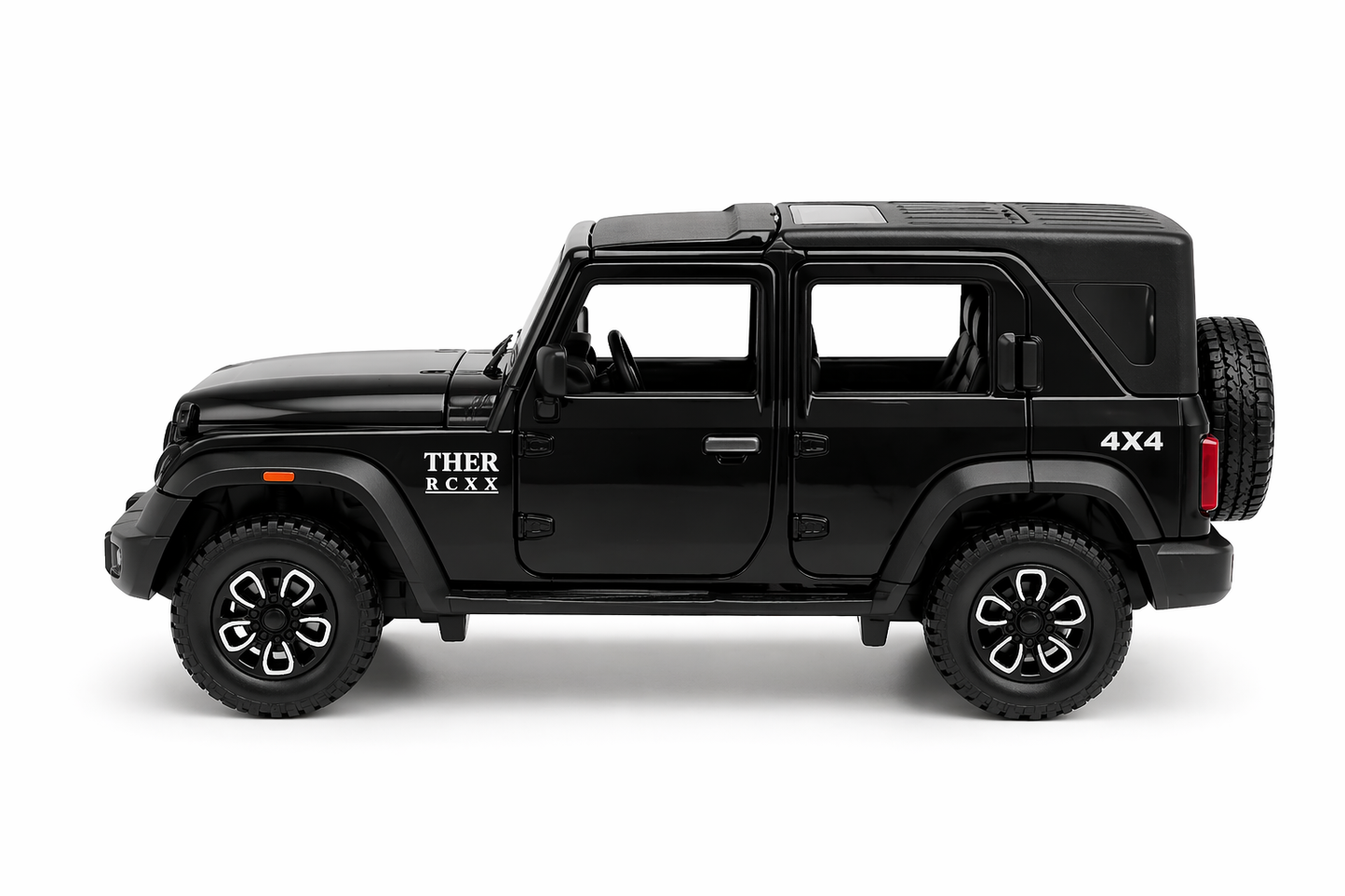 Thar Roxx RC Jeep Die Cast Car in 1:22 Scale – 2.4GHz Remote Control SUV with Lights, Open Doors & Smoke Effect