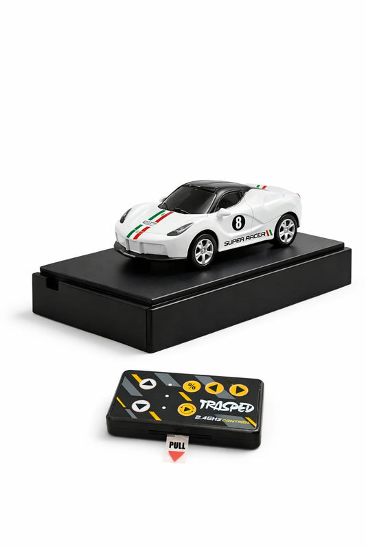 1:64 Scale Mini Rc ferrari car– 2.4GHz Remote Control Racing Car with Mobile App, LED Lights & Rechargeable battery (C-Type)