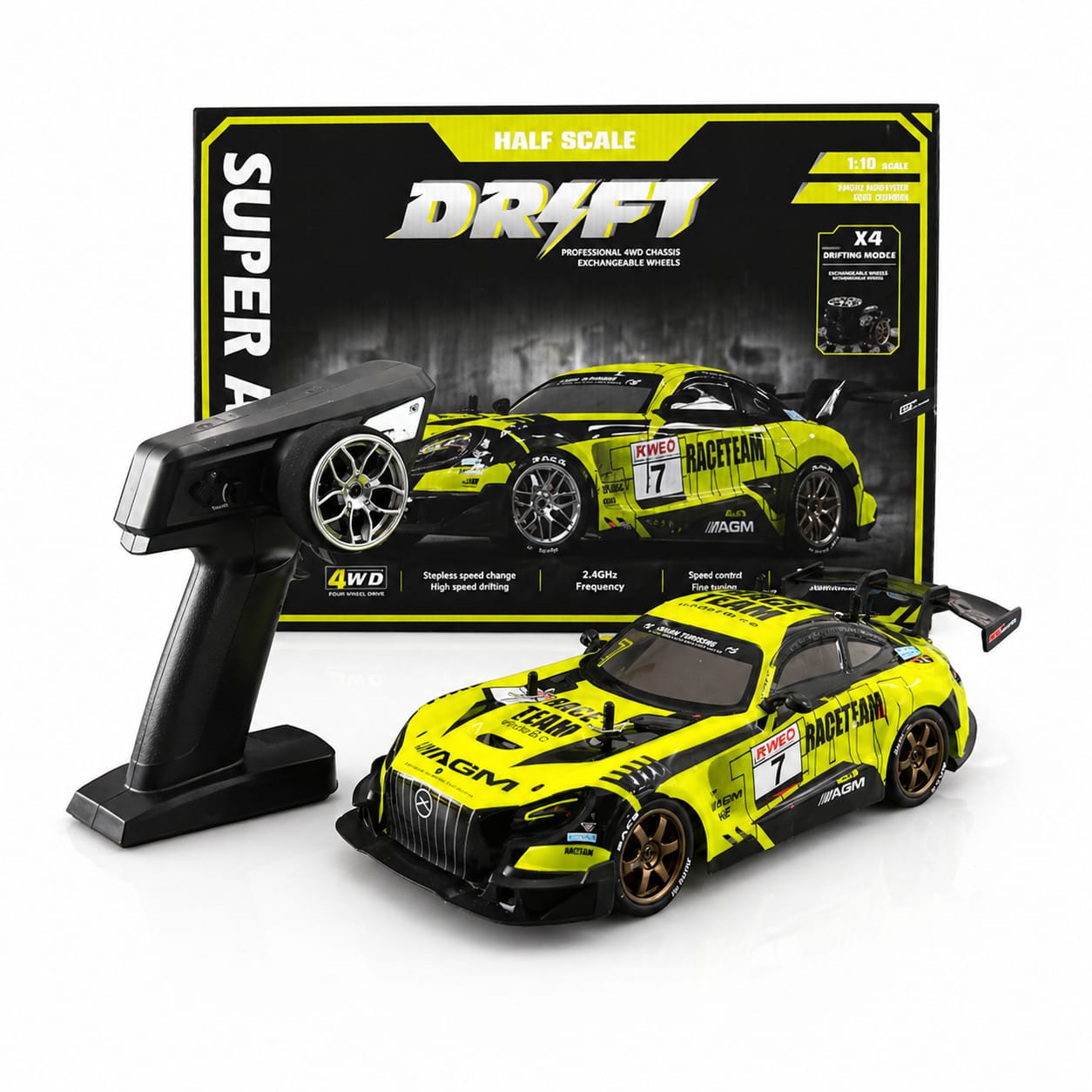 RC Drift Car 4WD High Speed Remote Control Car with LED Lights | 2.4GHz Racing Car Toy