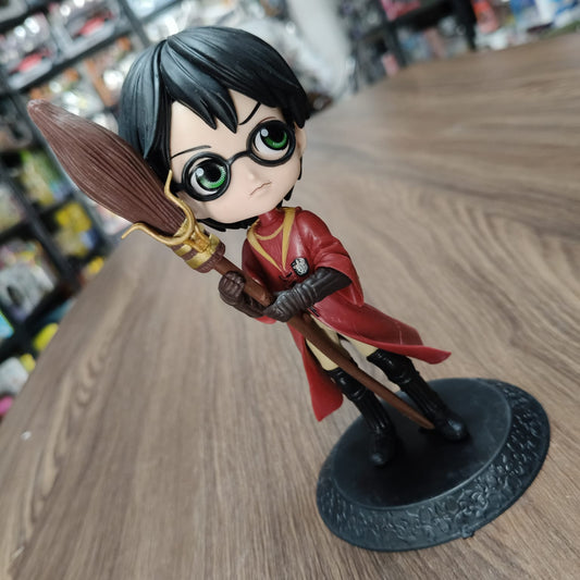 Harry Potter Action Figure with Broomstick | Cute Chibi Wizard Collectible Toy | Desk Decor Figurine for Kids & Fans