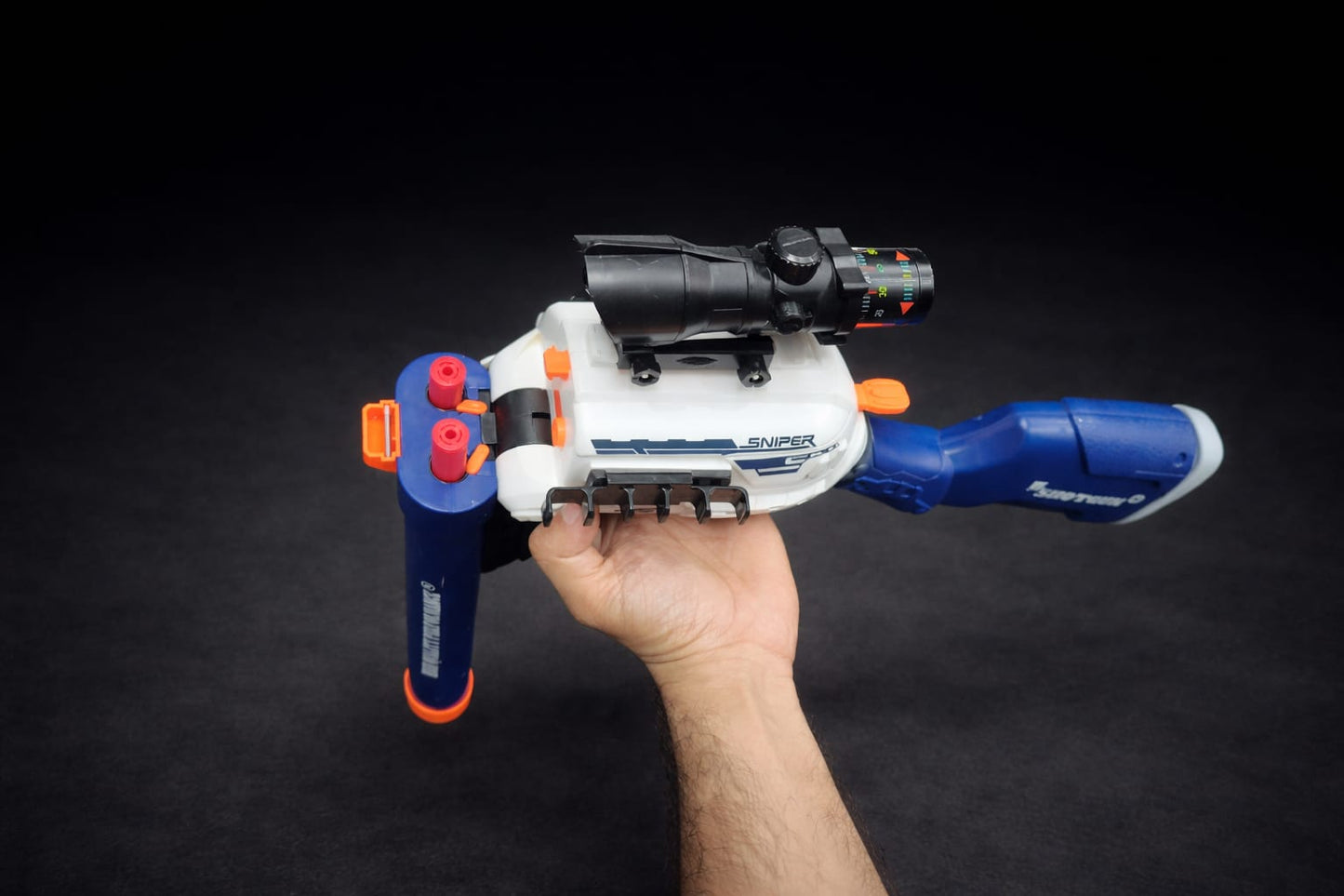 Double Barrel Foam Dart Gun (Dunali Style) | Double Shot Toy Blaster with Scope