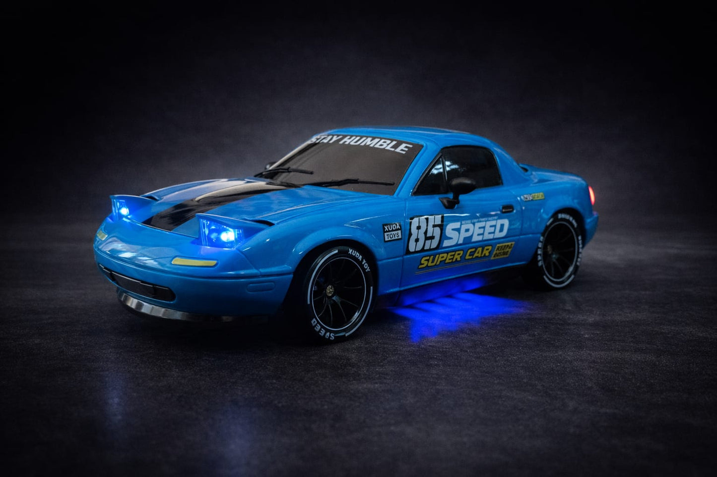 4WD  Speed Drift Racing X RC Car – 2.4GHz Remote Control Drift Car with Lights, Spare Tires & Road Blocks