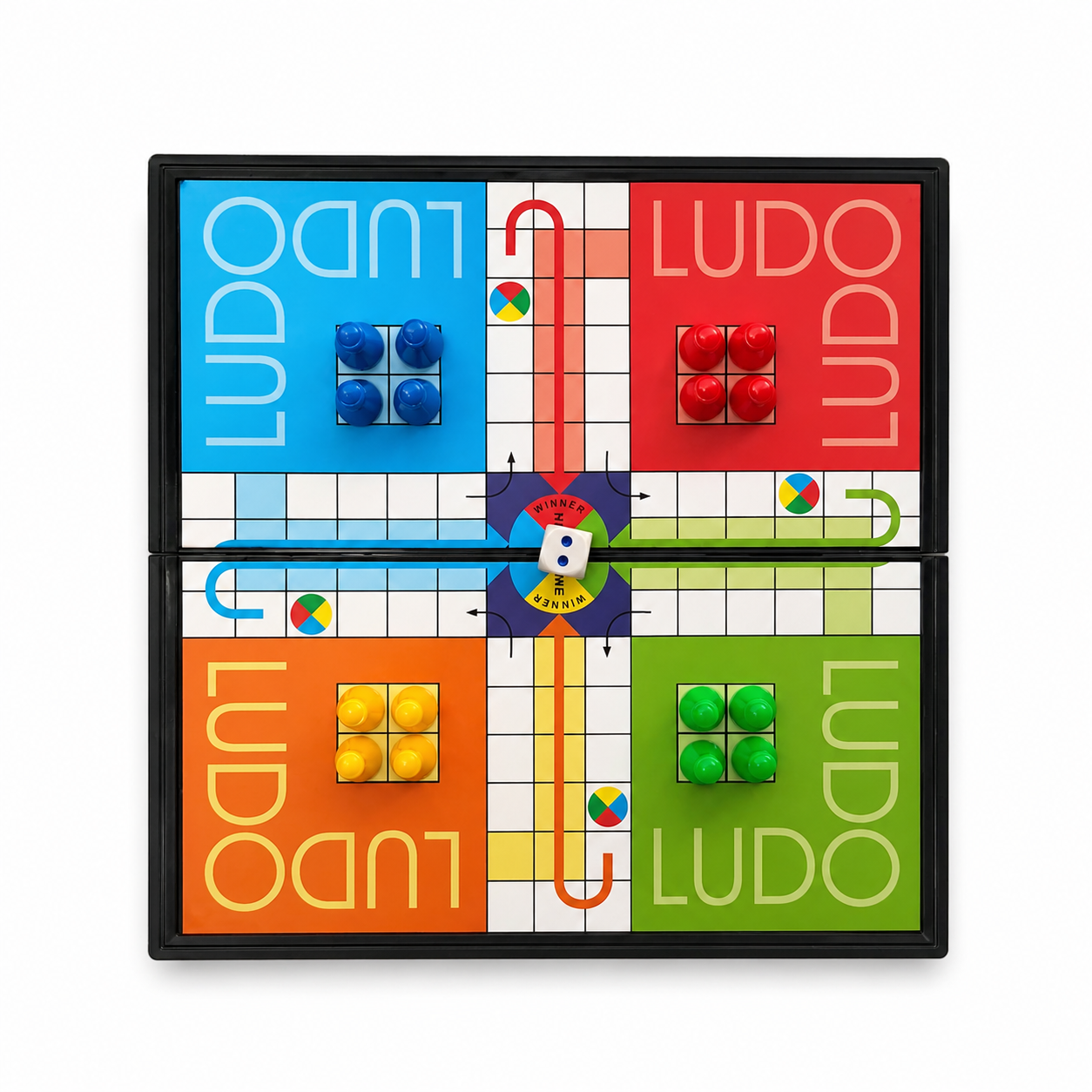 Magnetic Ludo Board Game for Kids & Family | Foldable Travel Ludo Set with Storage |