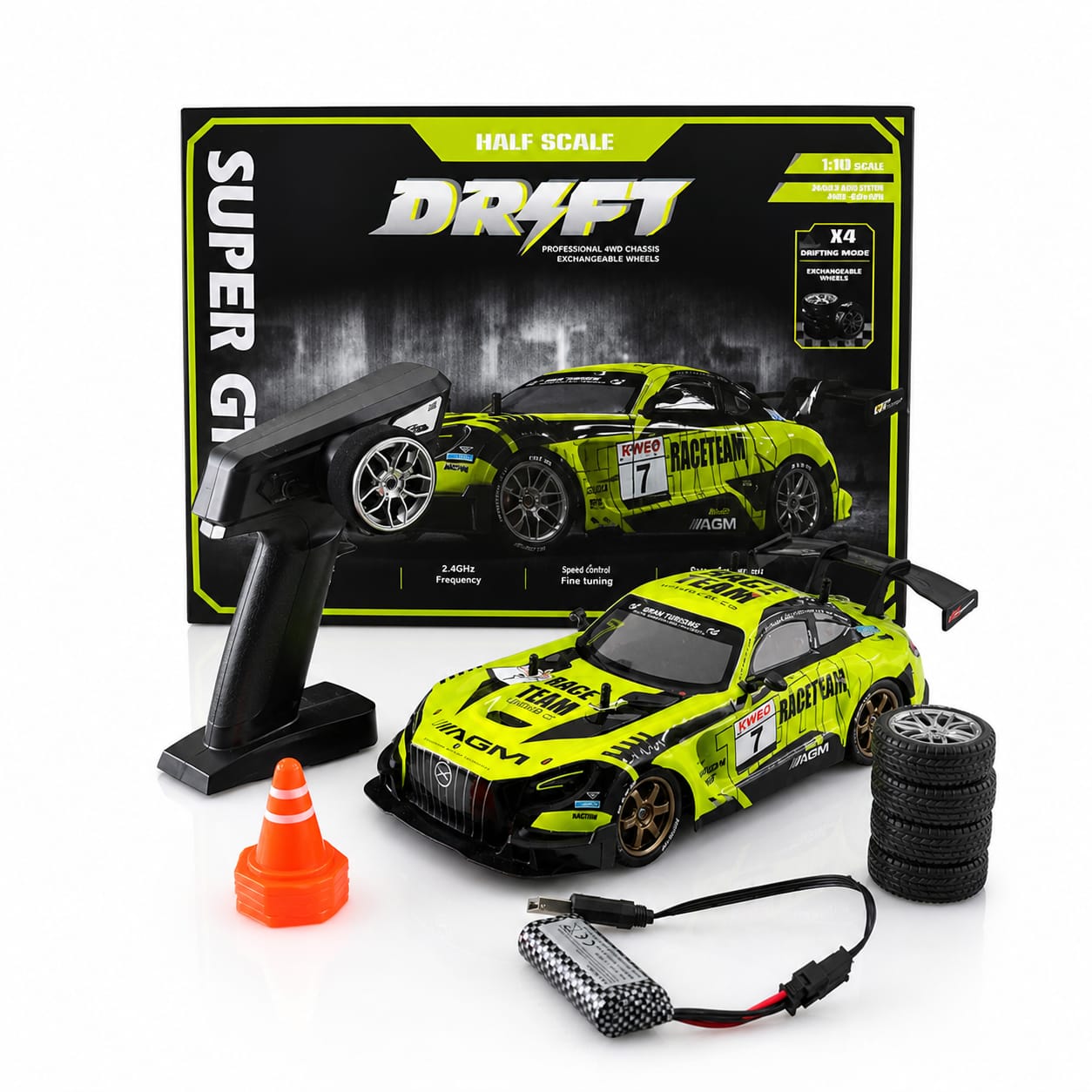 RC Drift Car 4WD High Speed Remote Control Car with LED Lights | 2.4GHz Racing Car Toy