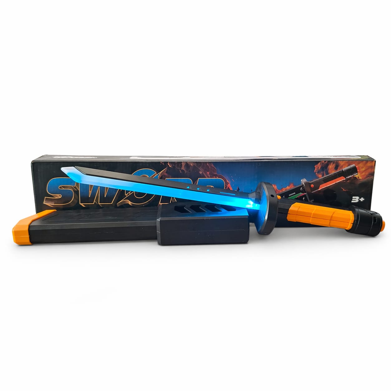 LED Light-Up Toy Sword for Kids – Rechargeable Glow Sword with Spark Effect, 7 Color Lights & Sound
