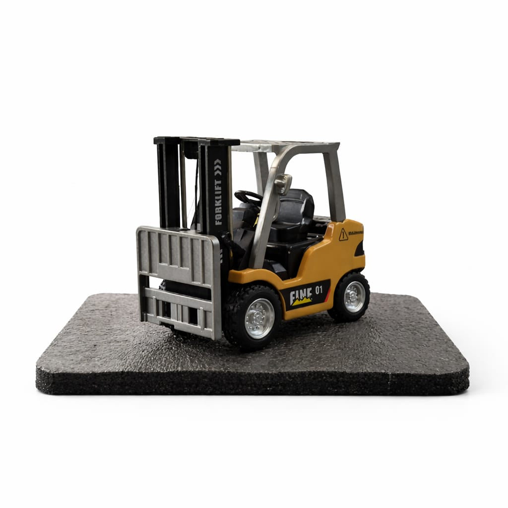Mini Metal RC+ App Control Engineering Forklift Toy for Kids | 2.4GHz RC Construction Vehicle with Lights, Music & USB Rechargeable Battery