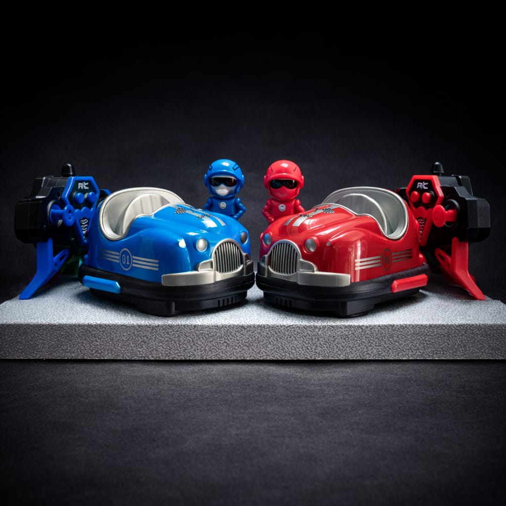 2.4GHz Remote Control Bumper Car Battle Set with Lights | 2 Player RC Bumping Cars Toy for Kids