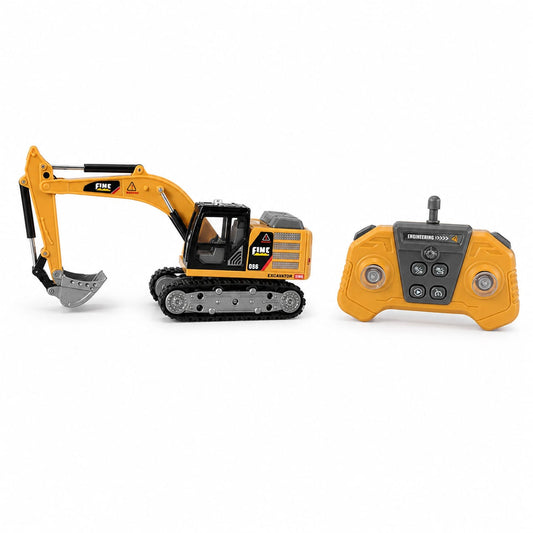 Mini JCB 1:64 RC Engineering Excavator Toy | 2.4GHz Remote Control Construction Vehicle with Lights & Music for Kids