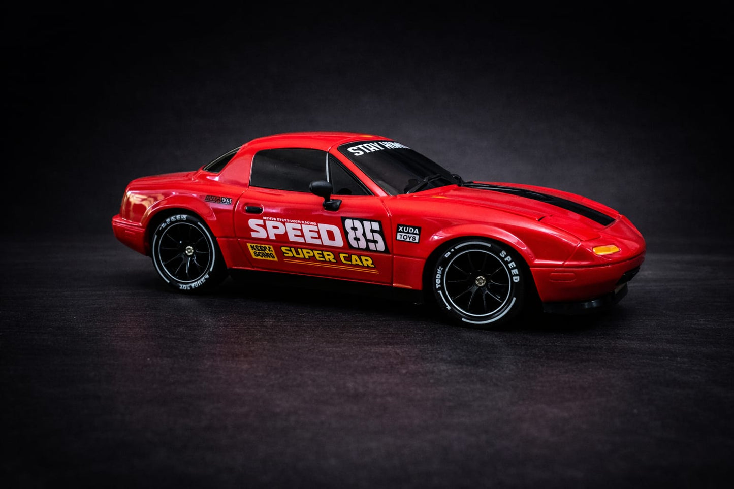 4WD  Speed Drift Racing X RC Car – 2.4GHz Remote Control Drift Car with Lights, Spare Tires & Road Blocks