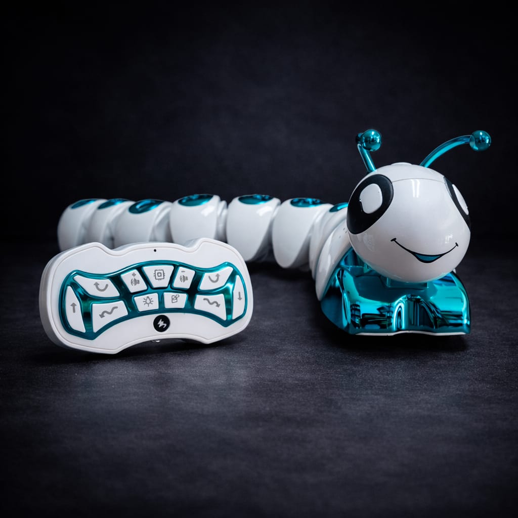 Fingerprint Sensing RC Crawler Robot Toy with Lights & Music | Smart Walking Caterpillar Toy
