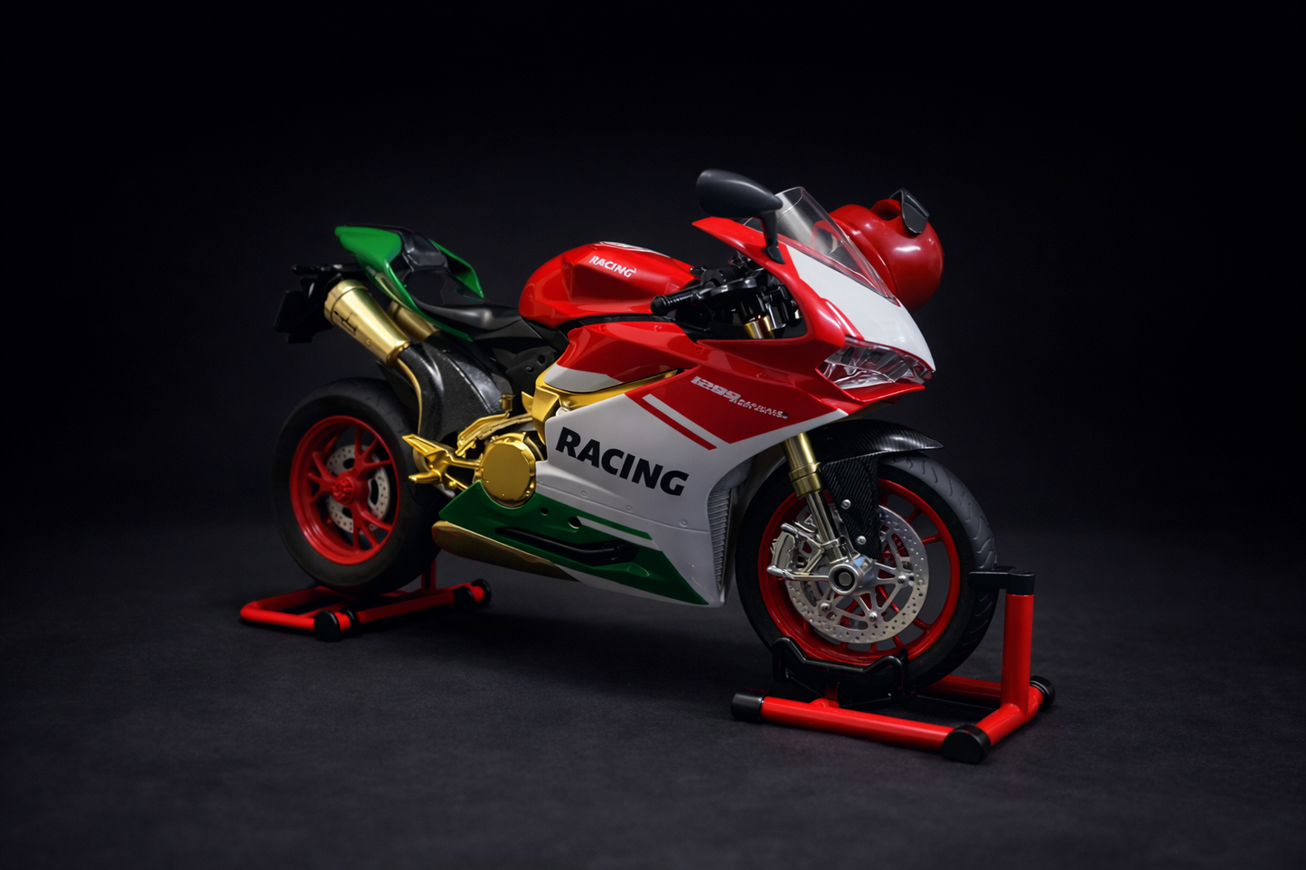 Electric Toy Racing Bike with Sound, Light & Spray Effect | Collectible Motorcycle Toy with Rotating Wheels & One-Click Start