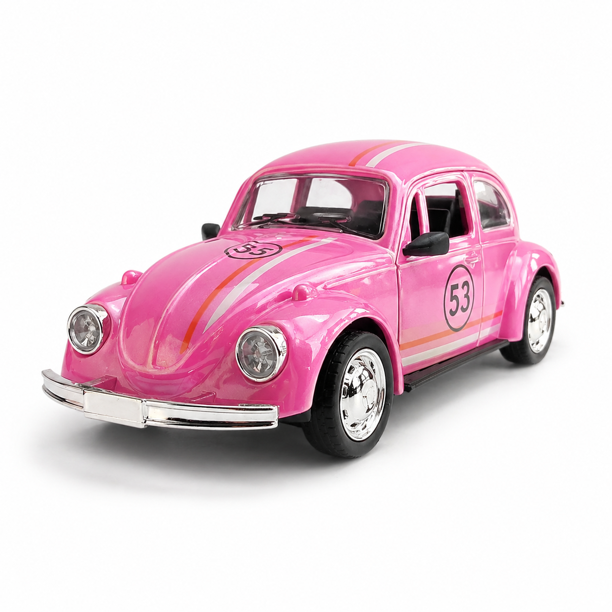 1:16 Scale Pink RC Model Car – Remote Control Classic Beetle Style Car with Lights & Music for Kids