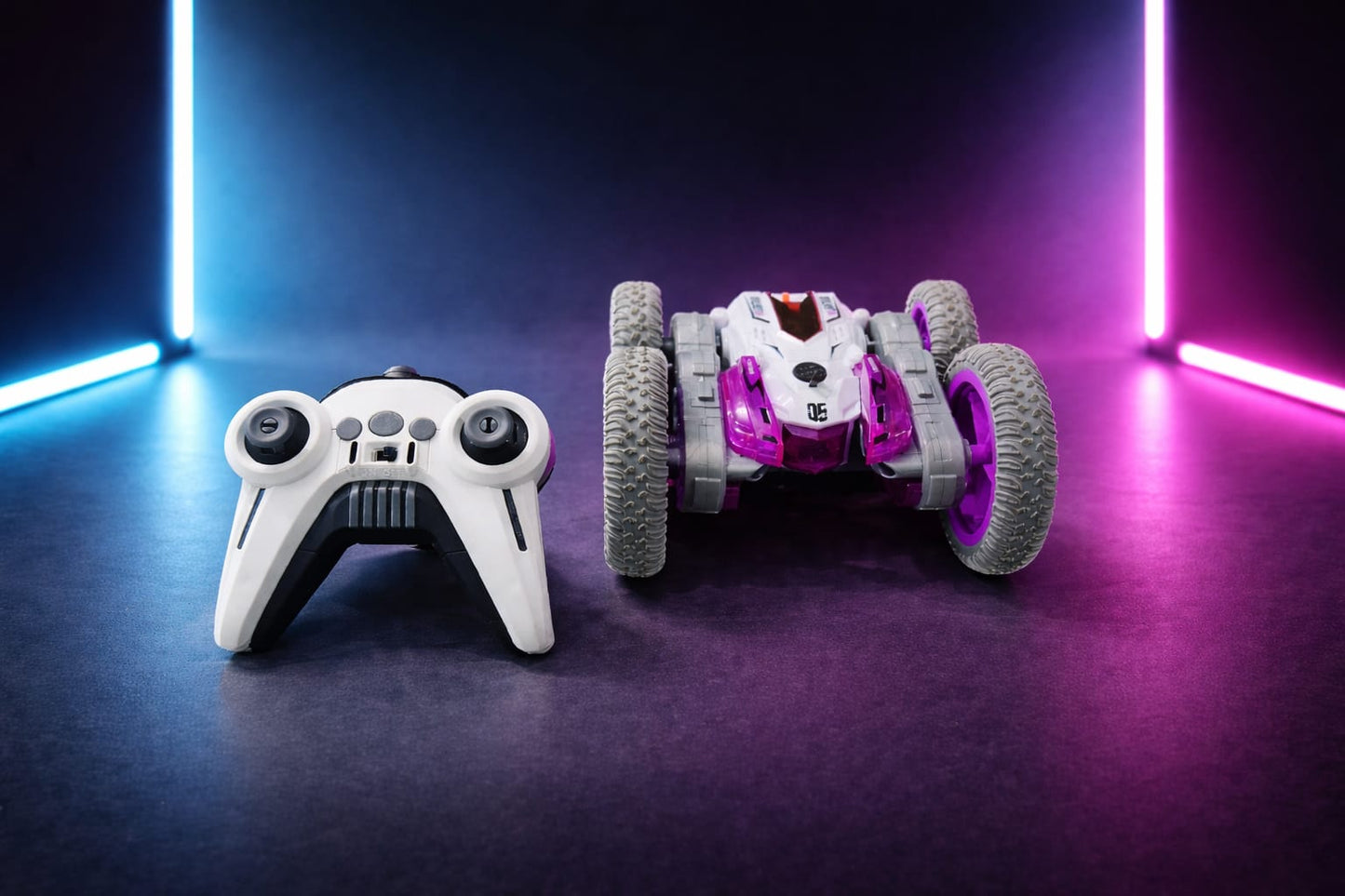 2.4GHz Deformation RC Stunt Car with Spray Mist & LED Lights | 360° Rotating Transforming Toy Car