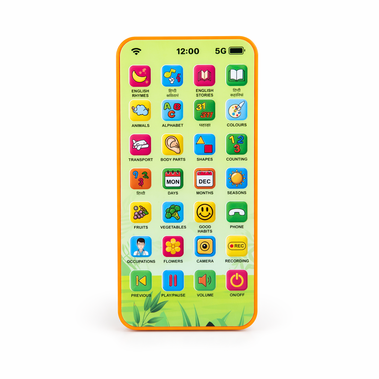 Edu Phone Learning Toy | 28 Functions Educational Mobile Toy | Interactive Kids Phone with Music, ABC, Numbers & Learning Activities( C type charging)