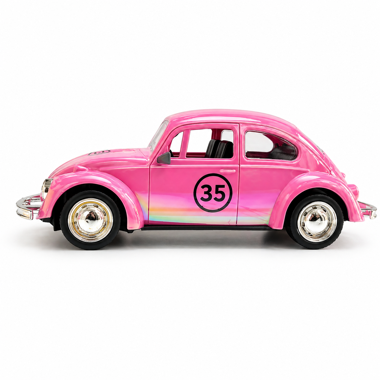 1:16 Scale Pink RC Model Car – Remote Control Classic Beetle Style Car with Lights & Music for Kids