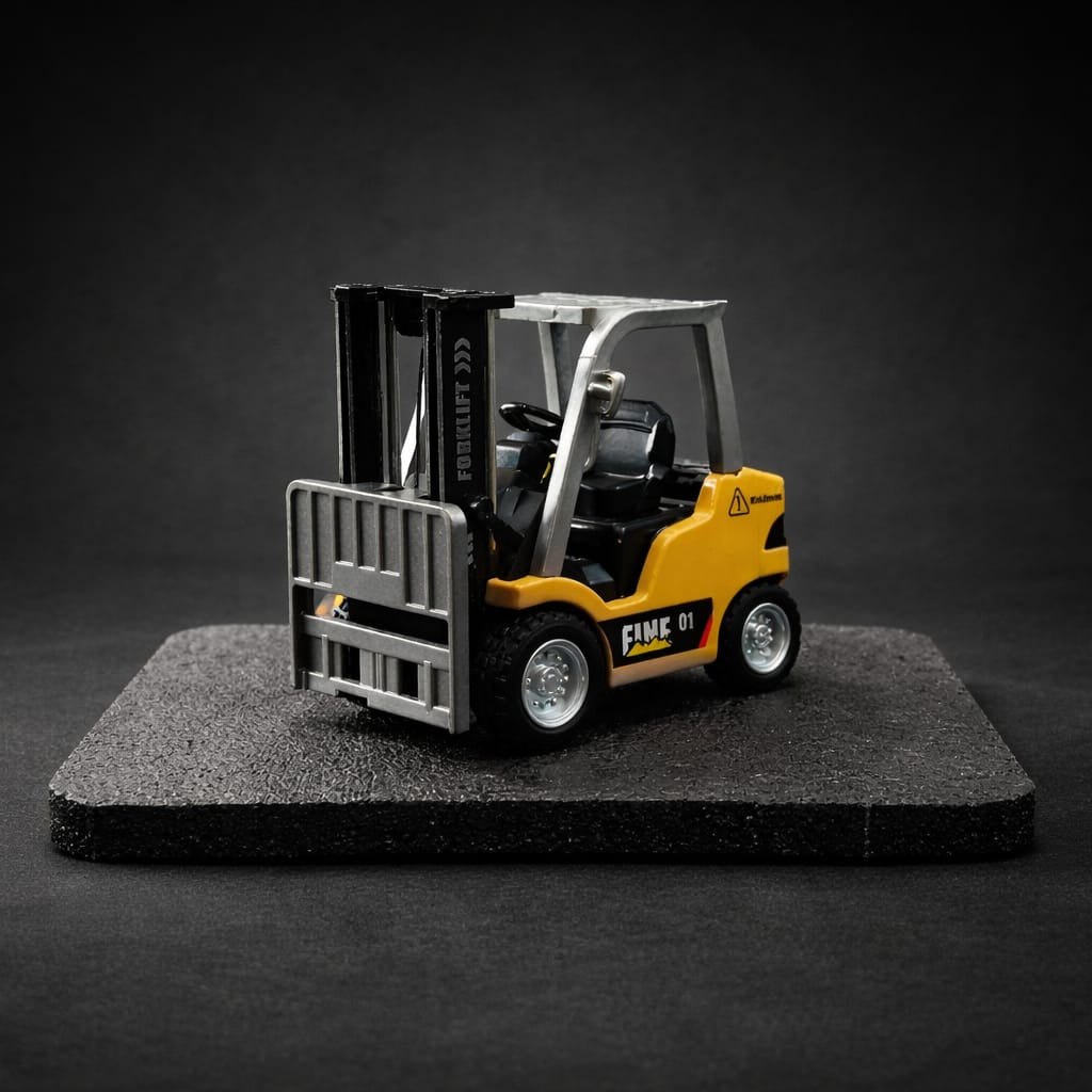 Mini Metal RC+ App Control Engineering Forklift Toy for Kids | 2.4GHz RC Construction Vehicle with Lights, Music & USB Rechargeable Battery