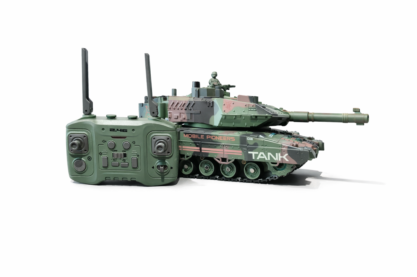 2.4GHz Remote Control Military Tank Toy with Light & Sound – RC Battle Army Tank