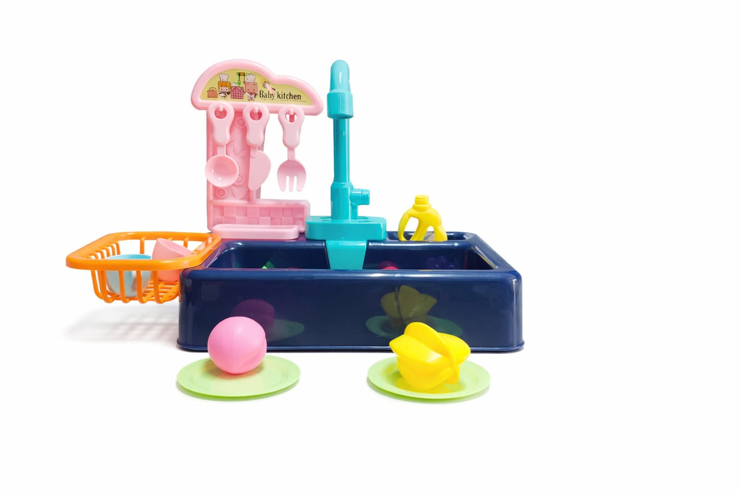 Kids Kitchen Sink Toy Set with Running Water | 20 PCS Pretend Play Dish Washing Set for Boys & Girls