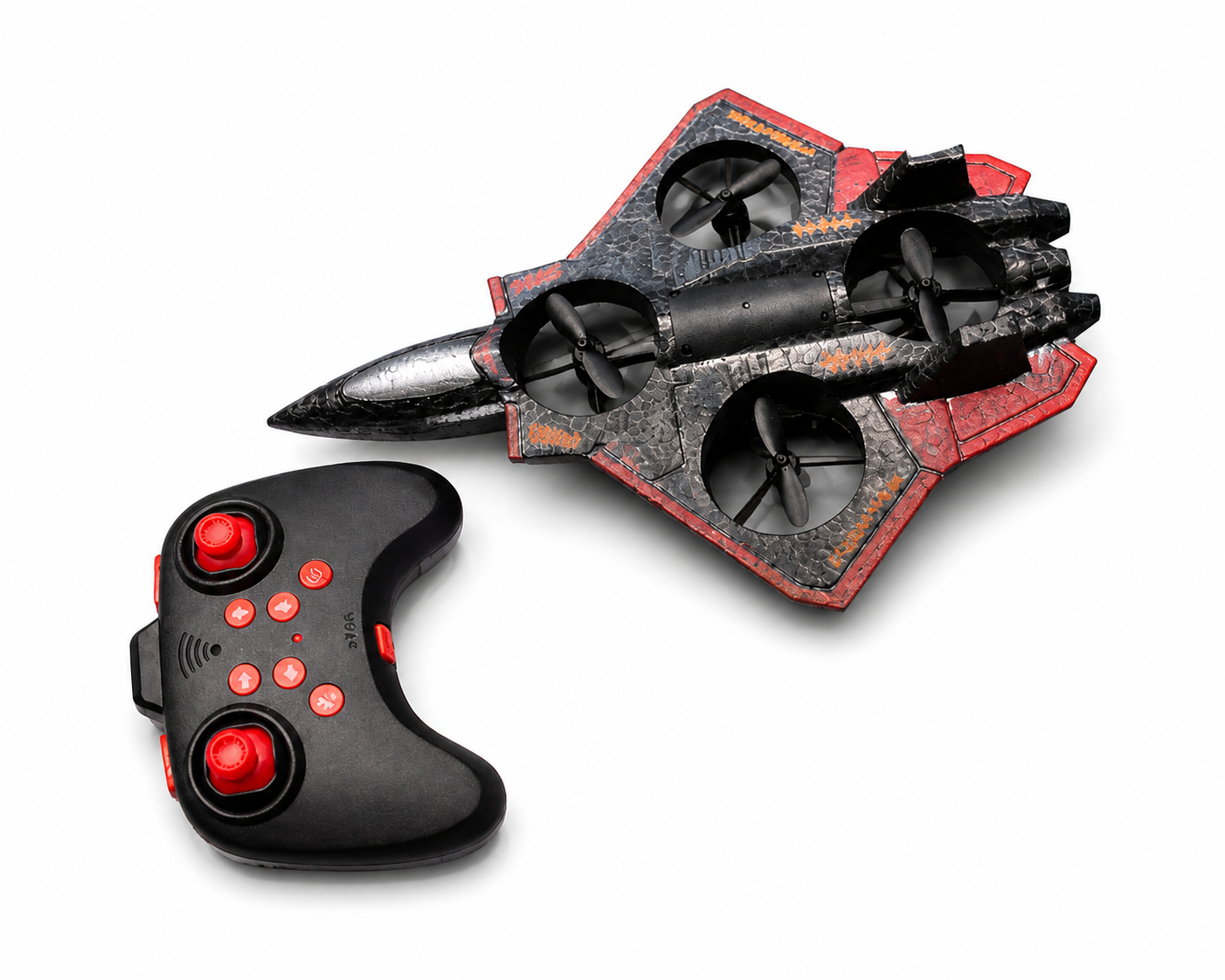RC Fighter Plane Drone Toy with 2.4GHz Remote Control – LED Flying Airplane with 360° Stunt & Easy Landing for Kids