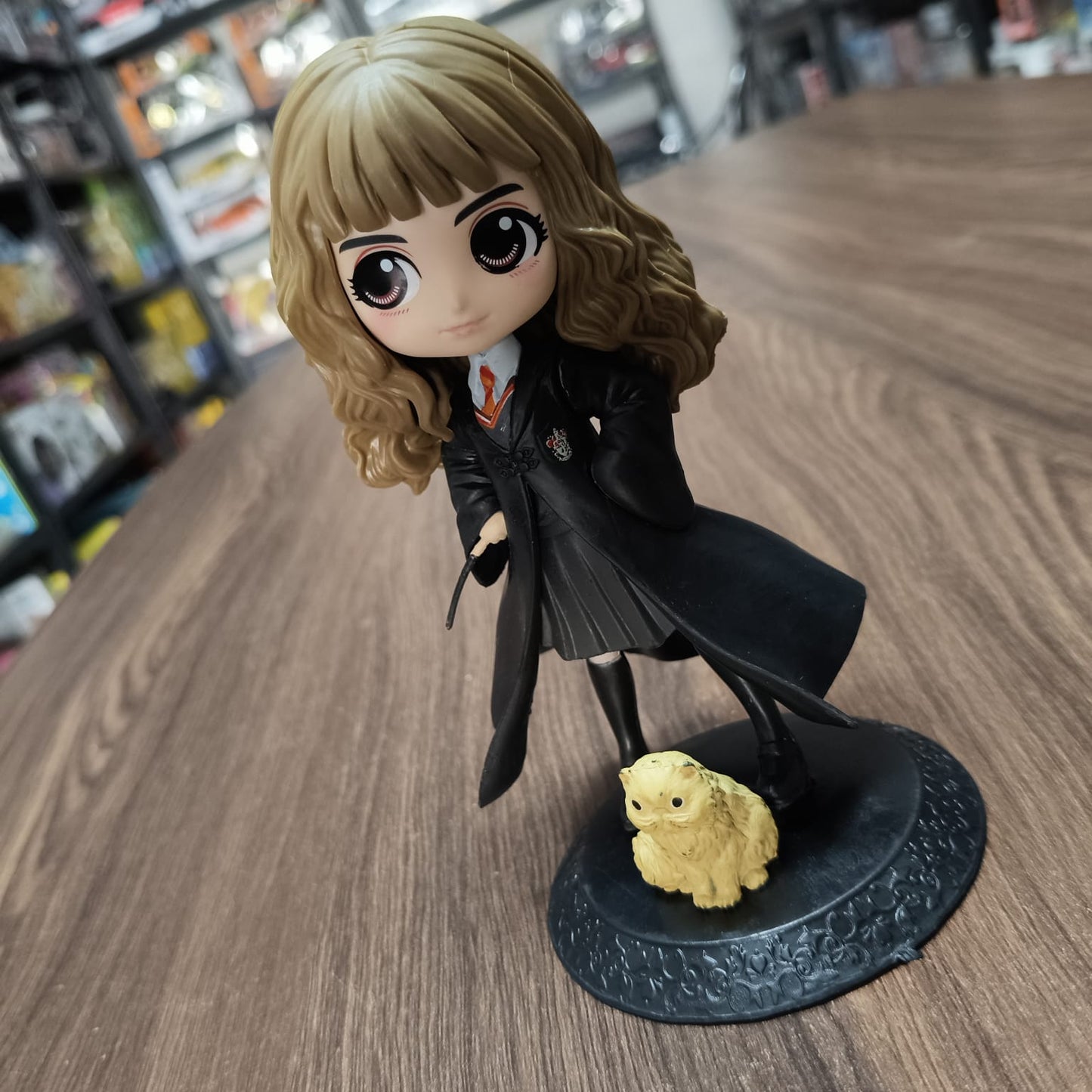 Hermione Granger Figurine with Crookshanks | Cute Anime Style Harry Potter Statue | Hogwarts Collectible Desk Decor Gift