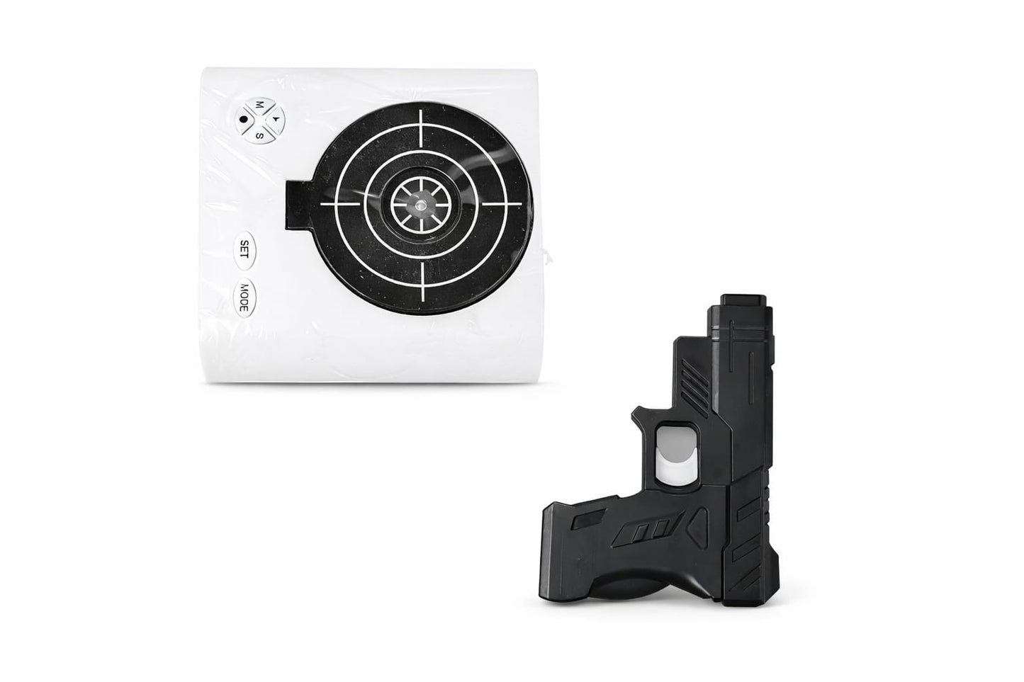 Laser Target Alarm Clock with Gun | Fun Shooting Alarm Clock for Heavy Sleepers | Unique Wake Up Gadget