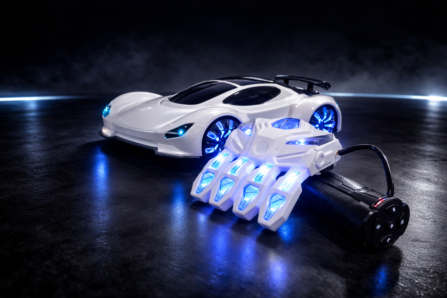 Hand Gesture Control Spray RC Car with LED Lights & Double Mist Effect |