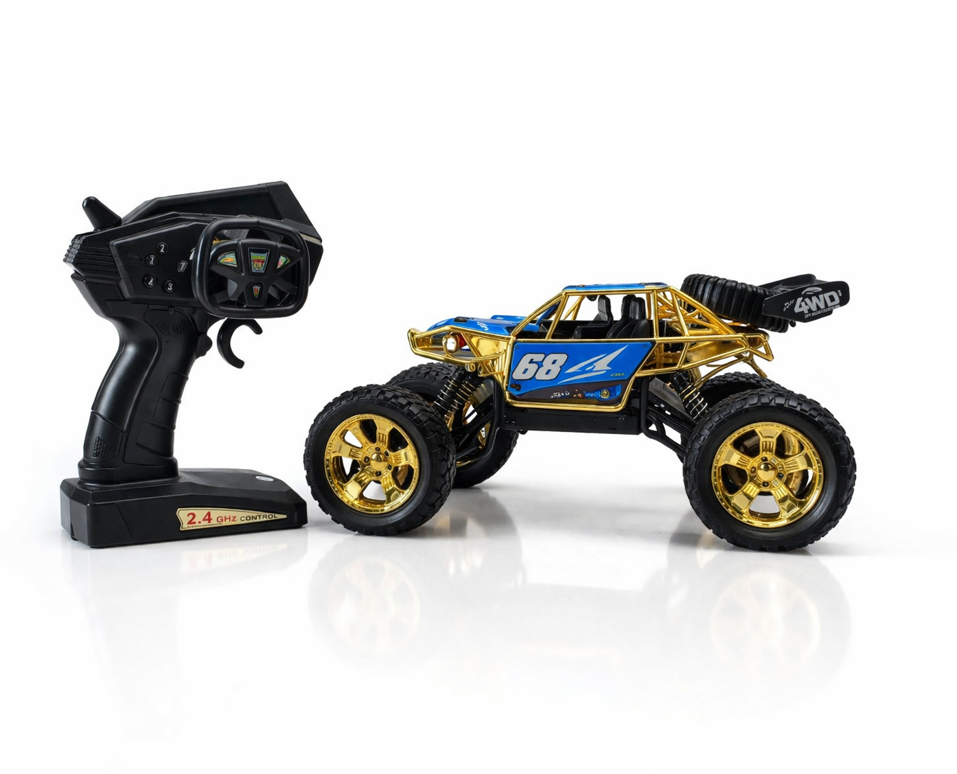 4x4 High-Speed RC Off-Road Car 30KM/H | 2.4GHz Remote Control Rock Crawler with LED Lights & Rechargeable Battery