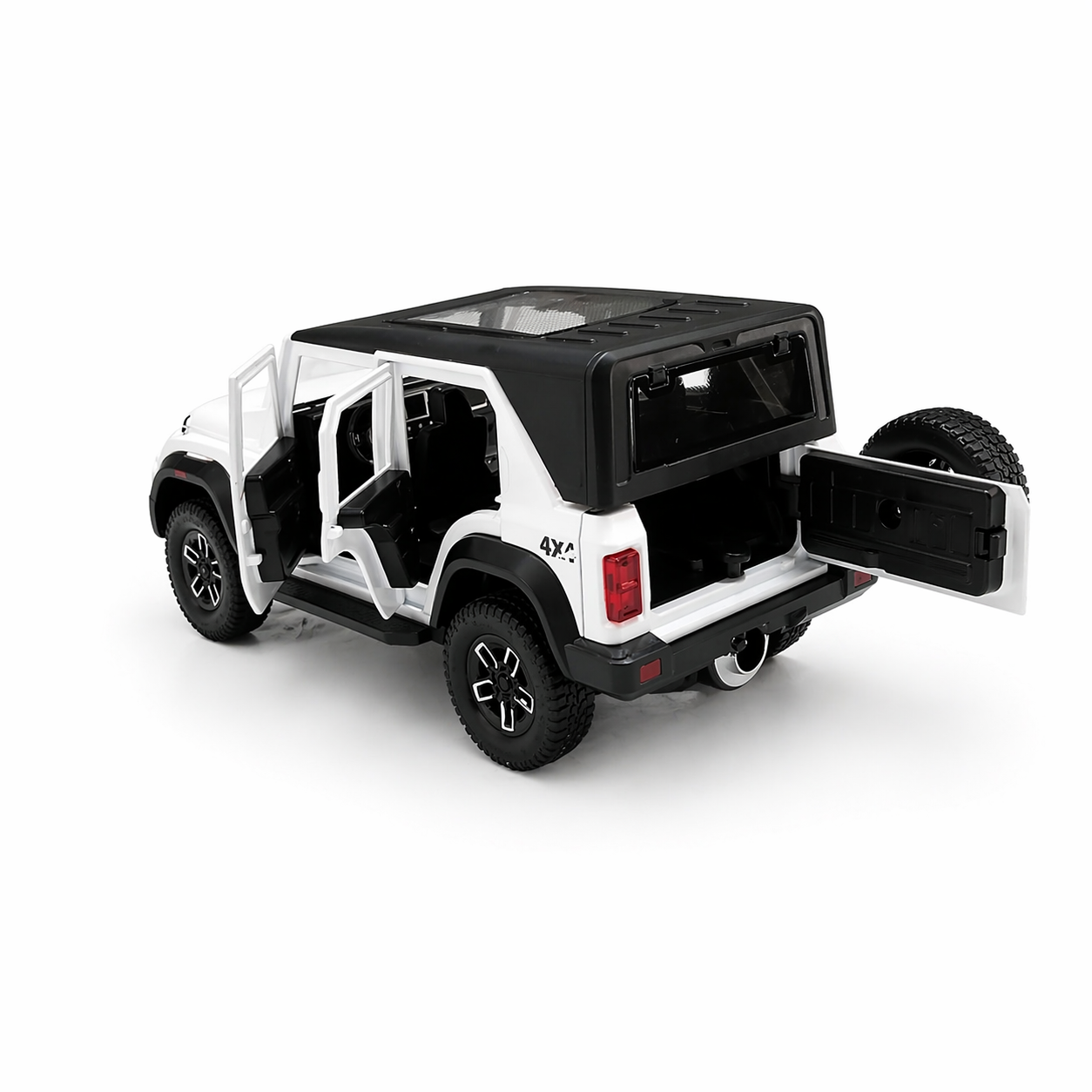 Thar Roxx RC Jeep Die Cast Car in 1:22 Scale – 2.4GHz Remote Control SUV with Lights, Open Doors & Smoke Effect