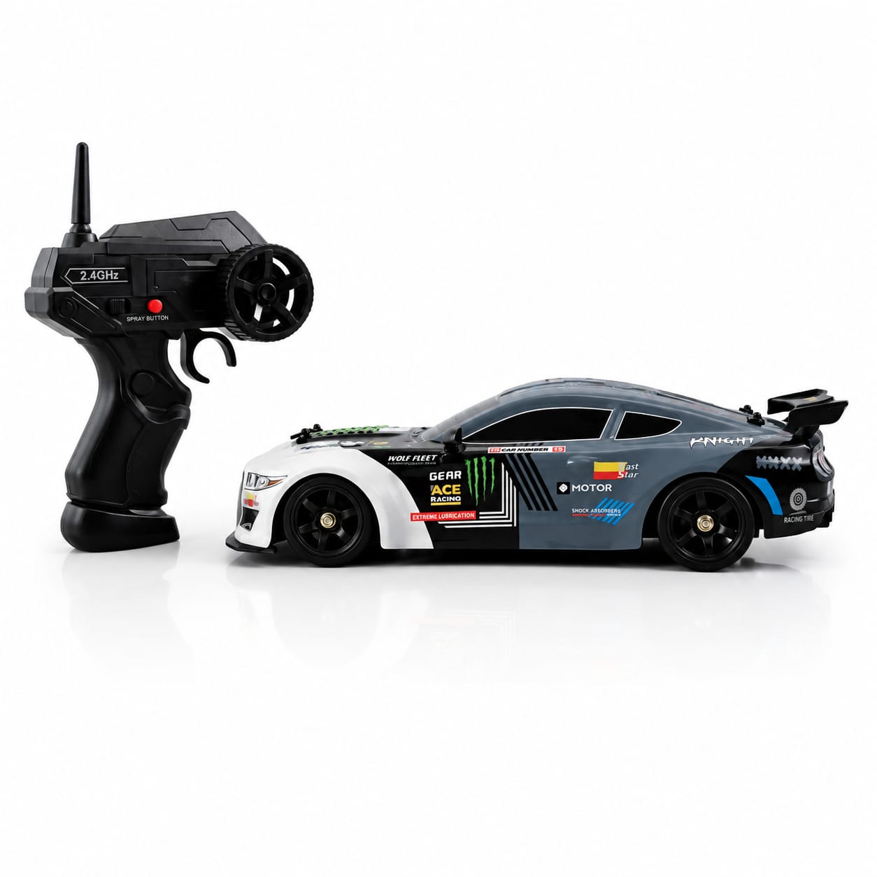 Drift Stunt RC Car 1:16 4WD 2.4G Remote Control Drift Racing Car with Smoke Spray & Replaceable Wheels