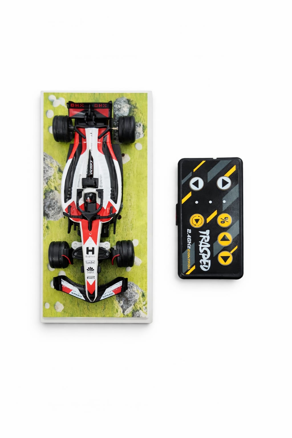 1:64 Scale F1 mini Rc car– 2.4GHz Remote Control Formula Racing Car with App Control, LED Lights & Rechargeable Battery (C Type Charging)