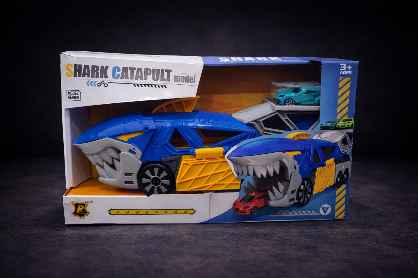 Shark Catapult Car Launcher Toy for Kids | Shark Transport Truck with Mini Cars