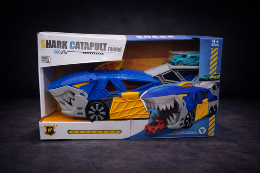 Shark Catapult Car Launcher Toy for Kids | Shark Transport Truck with Mini Cars