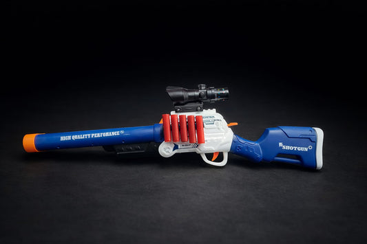 Double Barrel Foam Dart Gun (Dunali Style) | Double Shot Toy Blaster with Scope