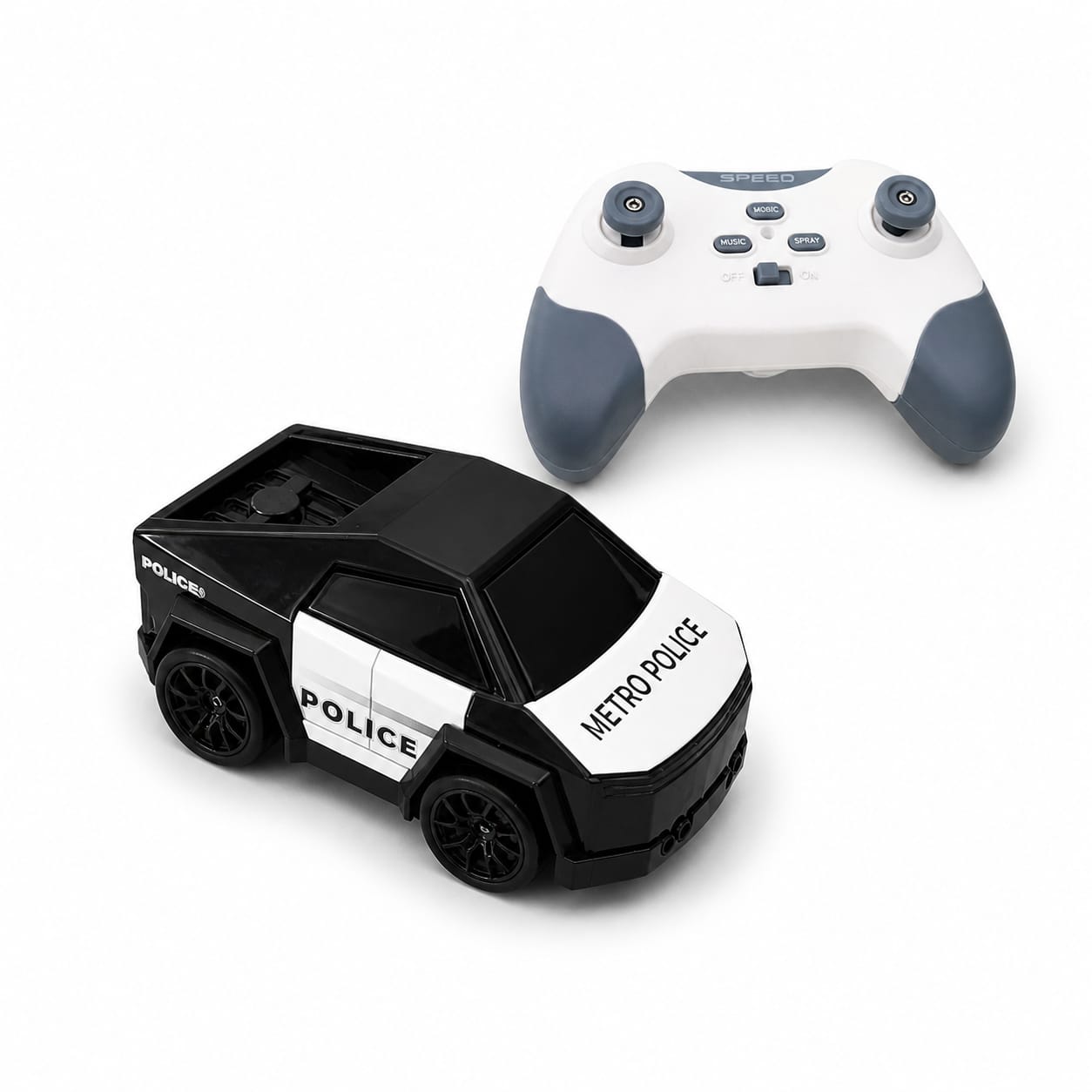 Drift RC Police Car Toy – Remote Control Drifting Car with Spray Effect, Follow & Escape Mode for Kids