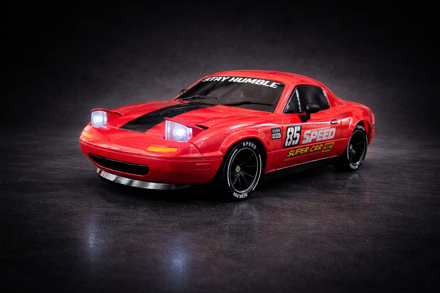 4WD  Speed Drift Racing X RC Car – 2.4GHz Remote Control Drift Car with Lights, Spare Tires & Road Blocks