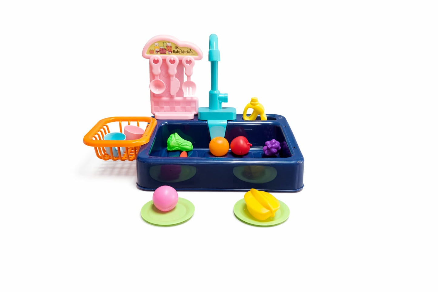 Kids Kitchen Sink Toy Set with Running Water | 20 PCS Pretend Play Dish Washing Set for Boys & Girls