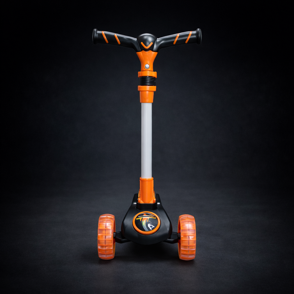 Kids Kick Scooter with Flashing LED Wheels | Adjustable 3-Wheel Scooter
