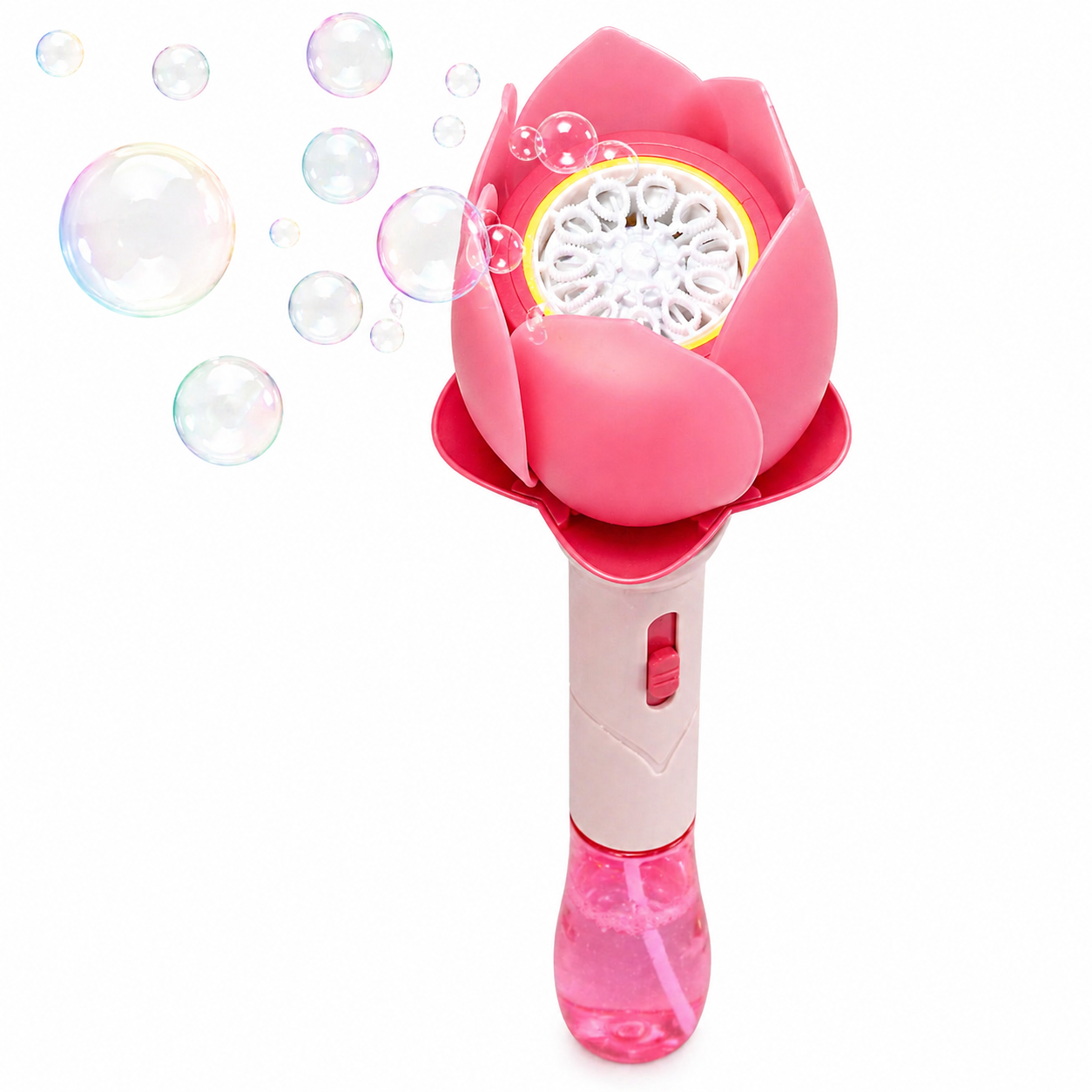 Automatic Bubble Wand Toy with LED Lights – 10 Hole Bubble Maker for Kids | Leak-Proof Electric  Bubble Lotus