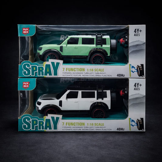 1:18 Rock Rover Off-Road RC Car with Lights & Spray Effect | Remote Control SUV Toy